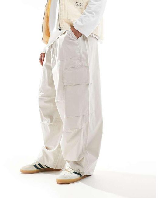 ASOS White Parachute Cargo Trouser for men