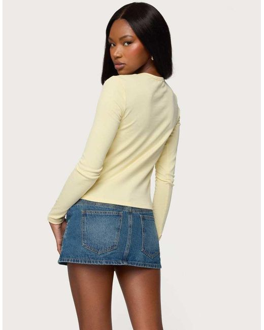 Edikted Blue Miami Girl Long Sleeve T Shirt
