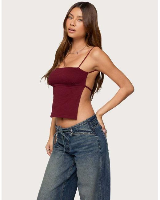 Edikted Red Jinx Open-Back Top
