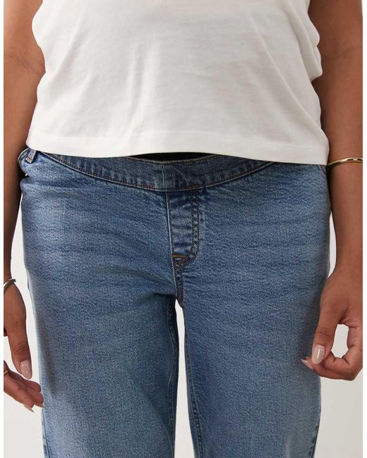 ASOS Blue Asos Design Maternity Slim Fit Mom Jeans