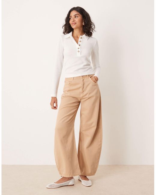 ASOS White – langärmliges, geripptes oberteil
