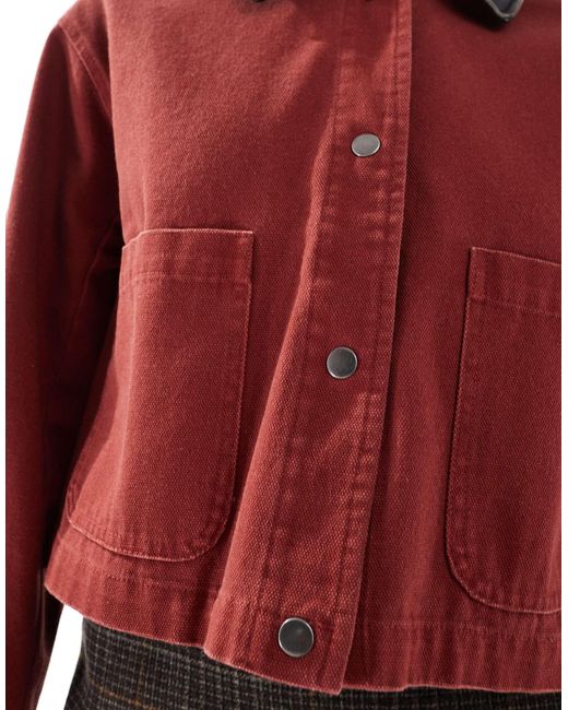 ASOS Red – cropped-barnjacke im lederlook