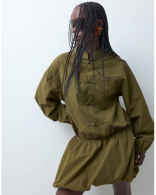 ASOS Green Mandarin Collar Bubble Dress