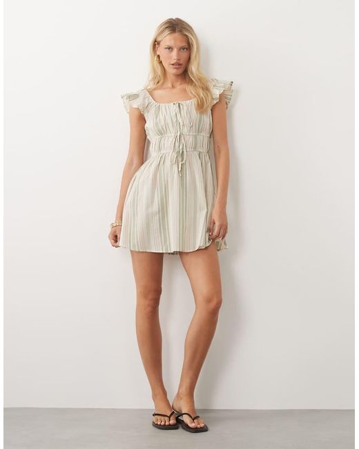 Wednesday's Girl Brown Wednesdays Girl Milkmaid Mini Dress