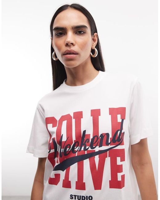 ASOS Gray Weekend Collective Boxy T-shirt With Leisure Club Graphic