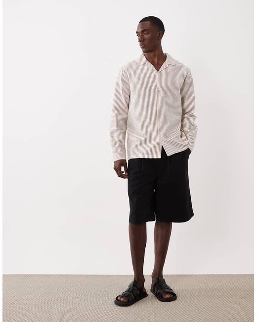 Aray Natural Long Sleeve Linen Look Shirt