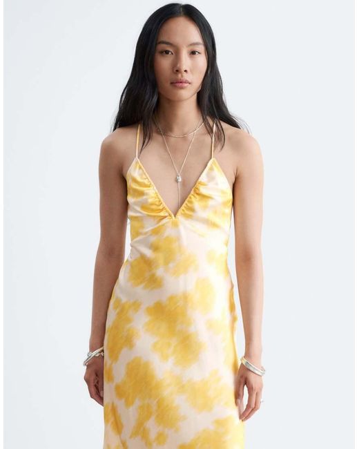& Other Stories Metallic Halterneck Midi Dress