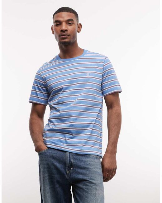 Element Blue Icon Embroidered Striped T-shirt for men