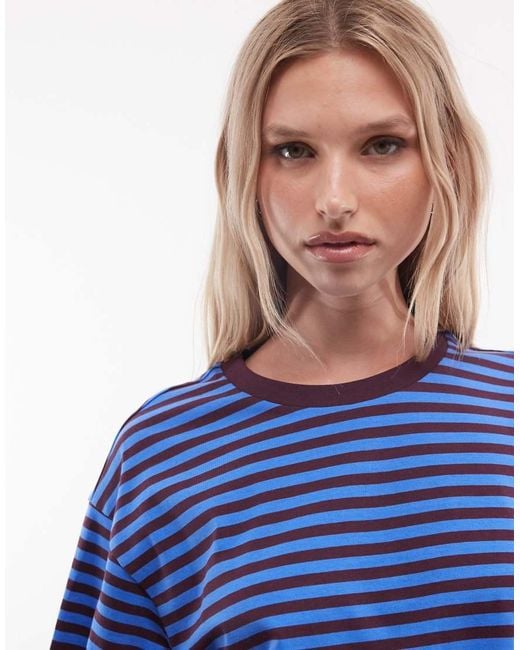 Monki Blue Aster Boxy Tee