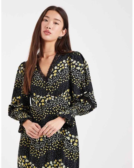 Wednesday's Girl Black Long Sleeve Midaxi Dress