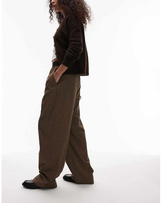 ARKET Brown Wool Blend Stretch Straight Leg Pants With Elasticized Waist