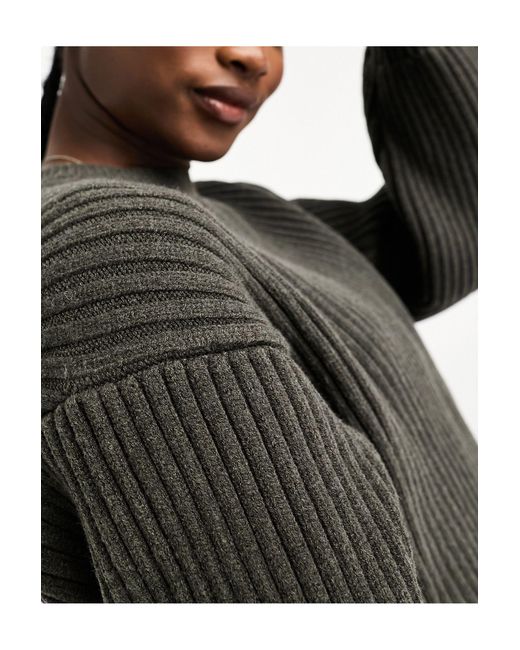 Weekday Black Dion Chunky Knitted Jumper With exaggerated Sleeves