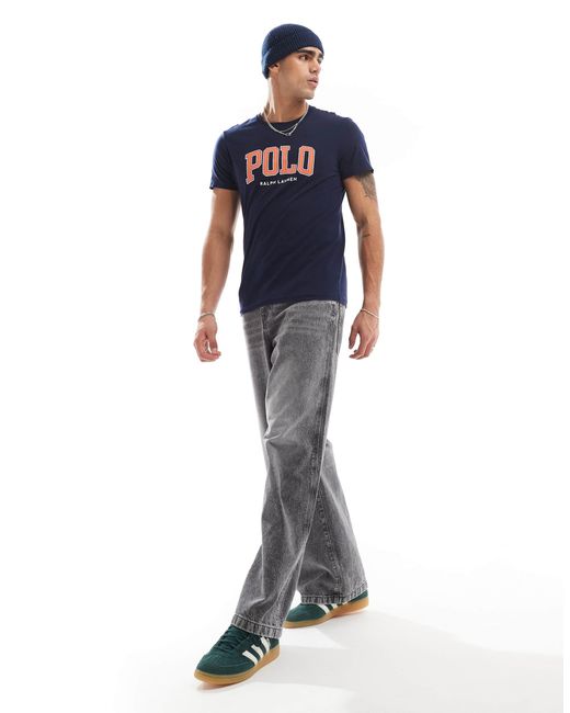 Polo Ralph Lauren Blue Chenile Logo Applique T-shirt for men