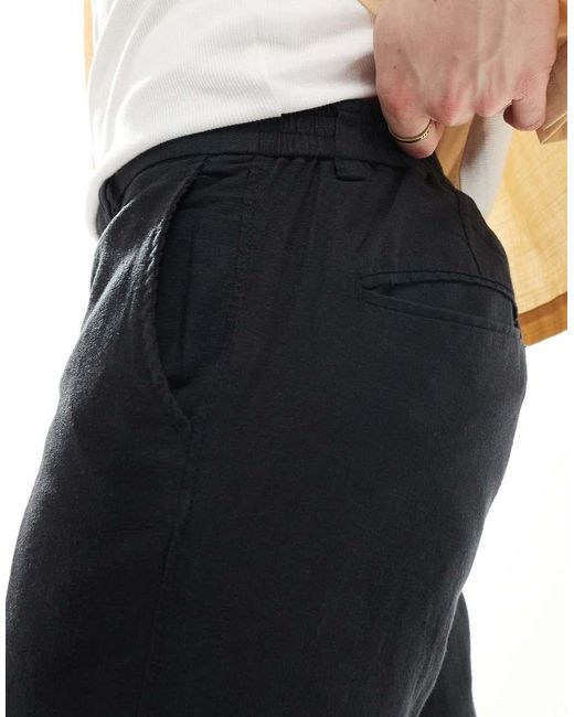 New Look Broek Met Linnenlook in het Black voor heren