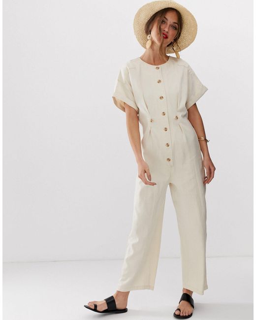 white denim boiler suit