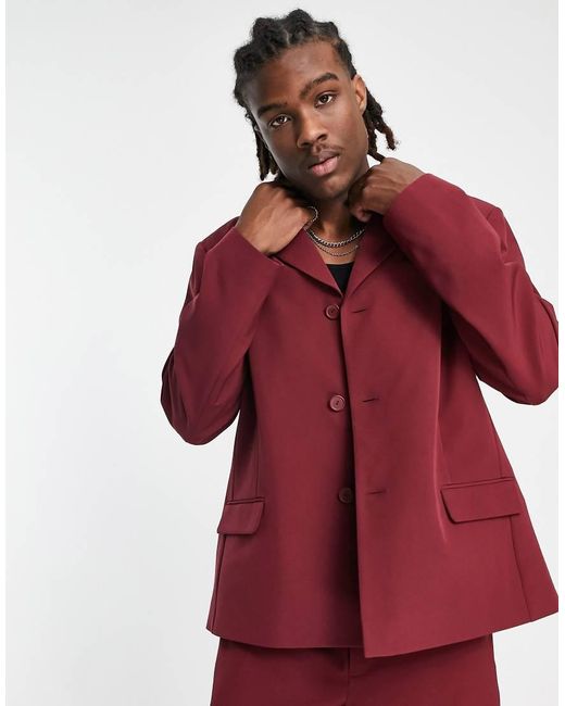 Blazer Oversize Color Vinaccia da Uomo di Collusion in Rosso Lyst