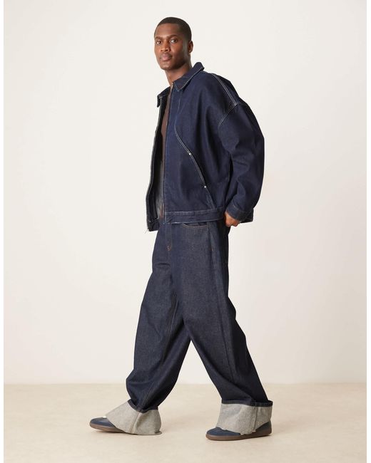 ASOS – oversize-jeansjacke in Blue für Herren