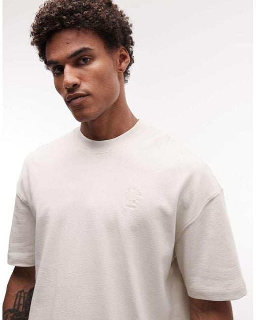 AllSaints White Haven Small Embroidered Chest Logo T-shirt for men