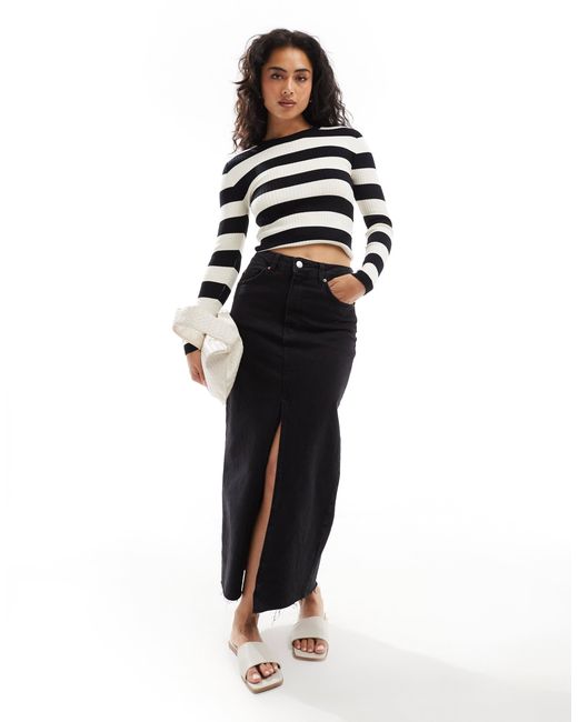 Jdy White – gestreifter pullover