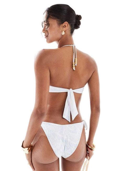 Hollister Brown Bandeau Tie Up Bikini Top Co-ord