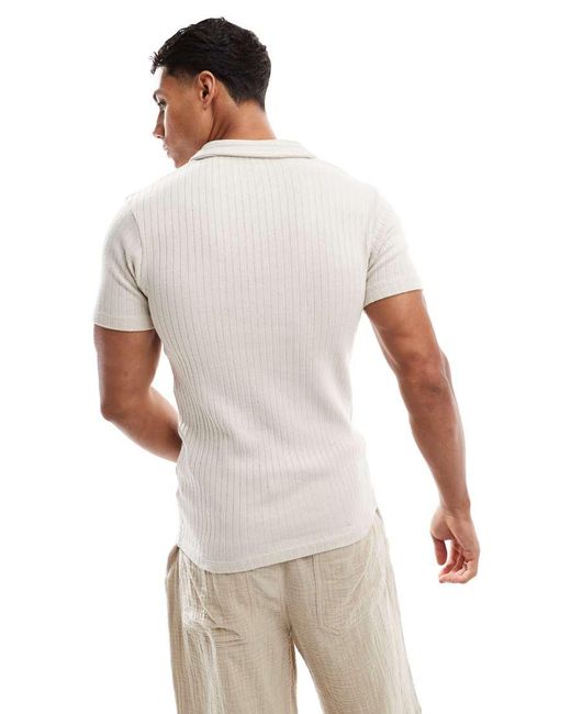 Jack & Jones Muscle Fit Polo in het White voor heren