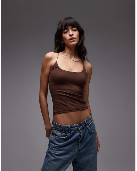 ASOS Gray Polyamide Wide Scoop Cami