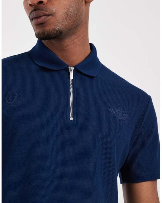 ASOS Blue Heavyweight Regular Fit Polo Co-ord for men