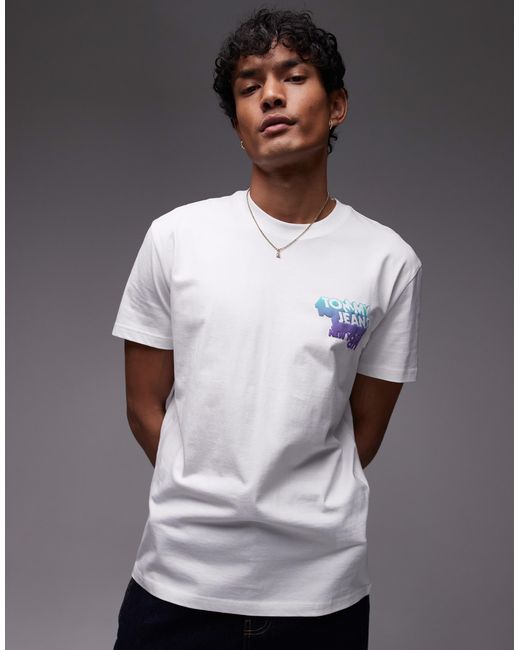 T-shirt avec logo superposé au dos Tommy Hilfiger pour homme en coloris Multicolor