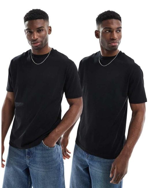 ASOS Blue Essential 2 Pack Relaxed T-shirt for men