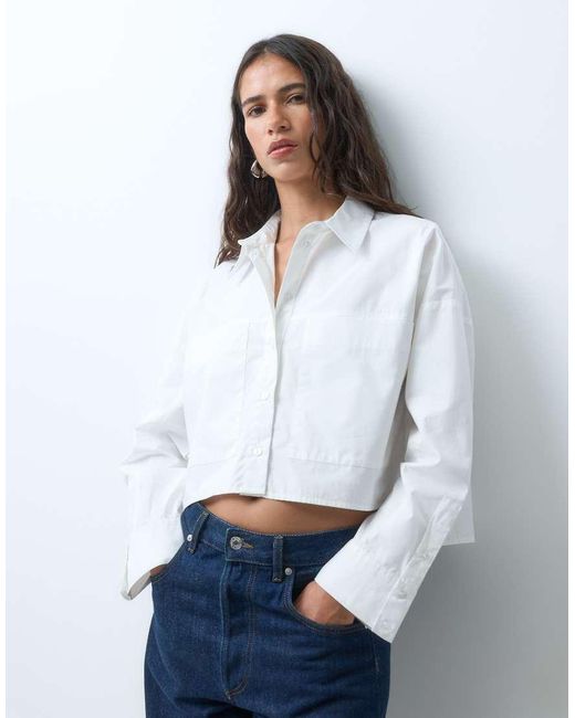 ASOS Cropped Overhemd in het Blue