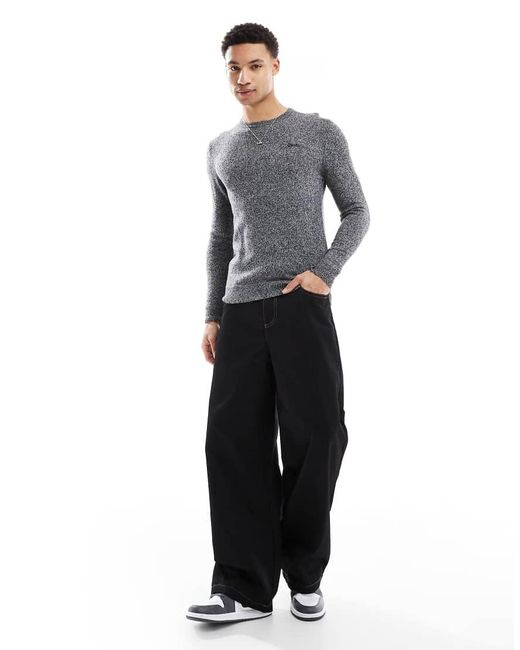 Superdry Gray Essential Slim Fit Crew Jumper for men