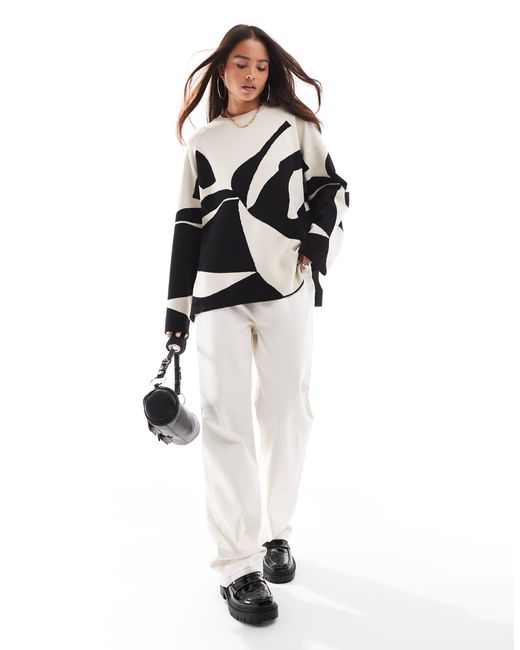 Object White Abstract Pattern Jumper