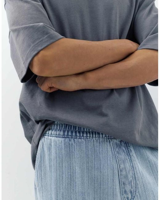 Pull&Bear Blue Denim Joggers for men