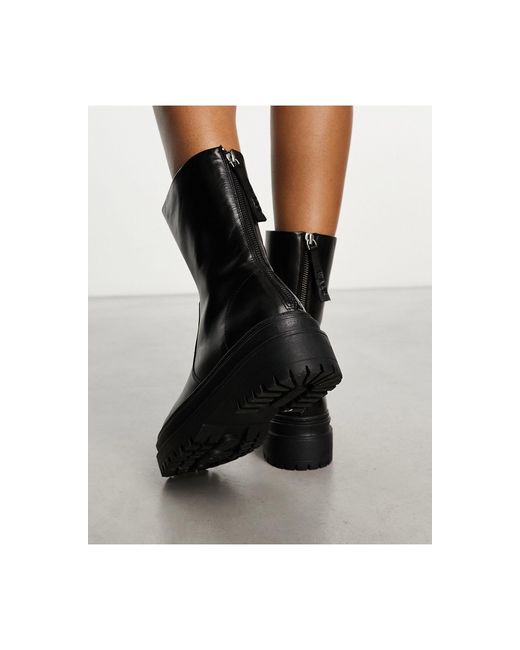 Walk London Black Margot Zip Boots