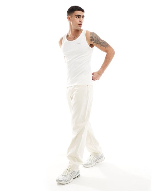 Camiseta blanco hueso sin mangas con detalle Good For Nothing de hombre de color White