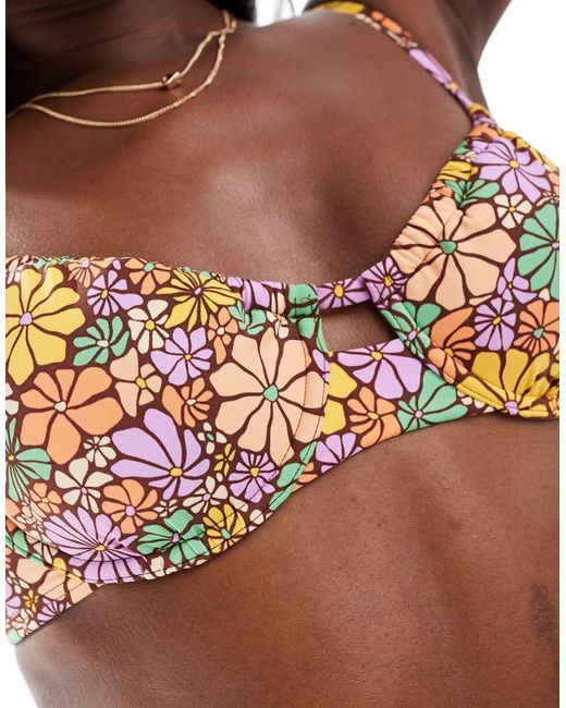 Roxy Brown – all about sol – bügel-bikinioberteil mit blumenmuster