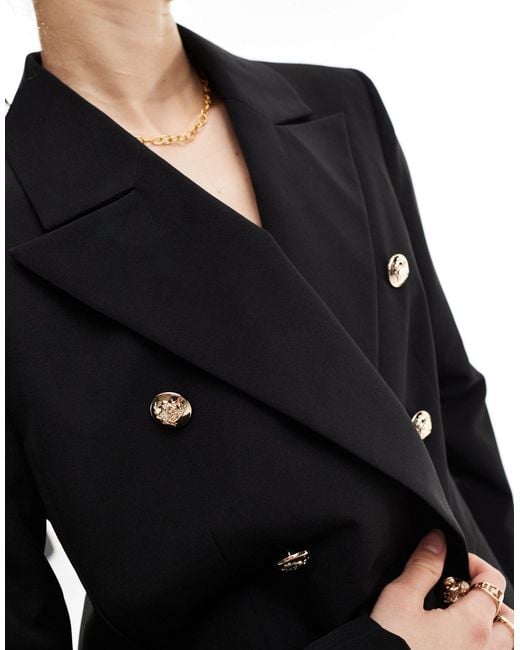 ASOS Black Tailored Blazer With Gold Button Detail