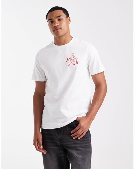 Farah White Marcham Graphic T-shirt for men
