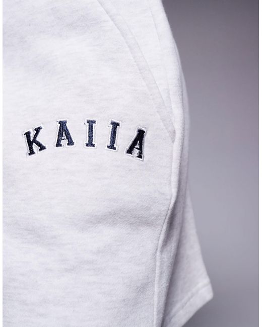 Kaiia Blue Embroidered Logo Sweat Shorts Co-ord
