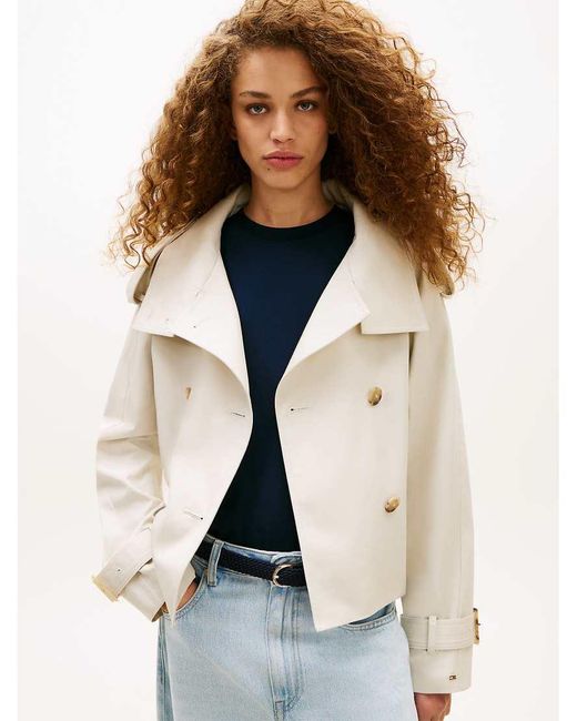 Tommy Hilfiger Natural Water Repellent Short Trench Jacket