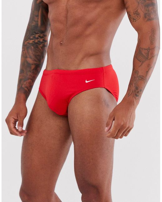 Nike Swim - Slip Nike pour homme en coloris Red