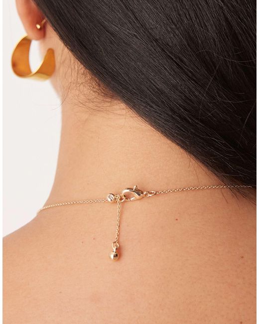 ASOS Natural Asos Design Curve Short Necklace With Multi-charm Details