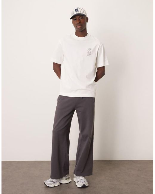 Camiseta Color Crema Extragrande Con Detalle Estampado De X Nous Vous-Blanco SELECTED de hombre de color Natural