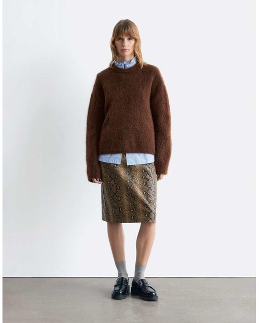 & Other Stories Brown Mohair Super Soft Hairy Knit Sweater