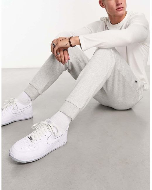 Polo Ralph Lauren White Icon Logo Double Knit Cuffed joggers for men