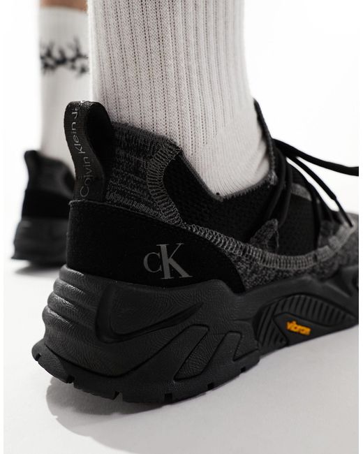 Calvin Klein Black Chunky Vibram Sock Sneakers for men