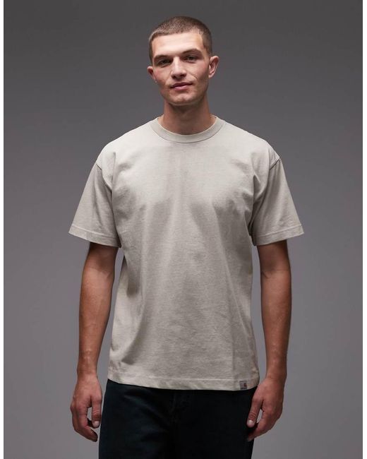 Carhartt Gray rggd Relaxed T-shirt With Logo Back Print for men