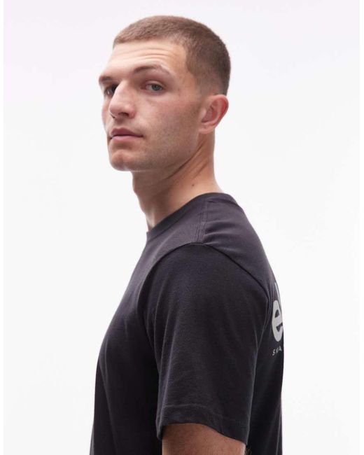 Camiseta Negro Apagado Con Logo Estampado En La Espalda De Element de hombre de color Blue