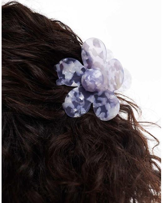 Pieces Brown Marbled Effect Daisy Hair Claw