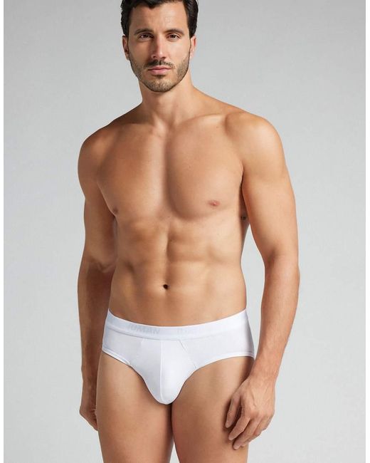 Intimissimi Blue Microfibre Briefs With Logo for men